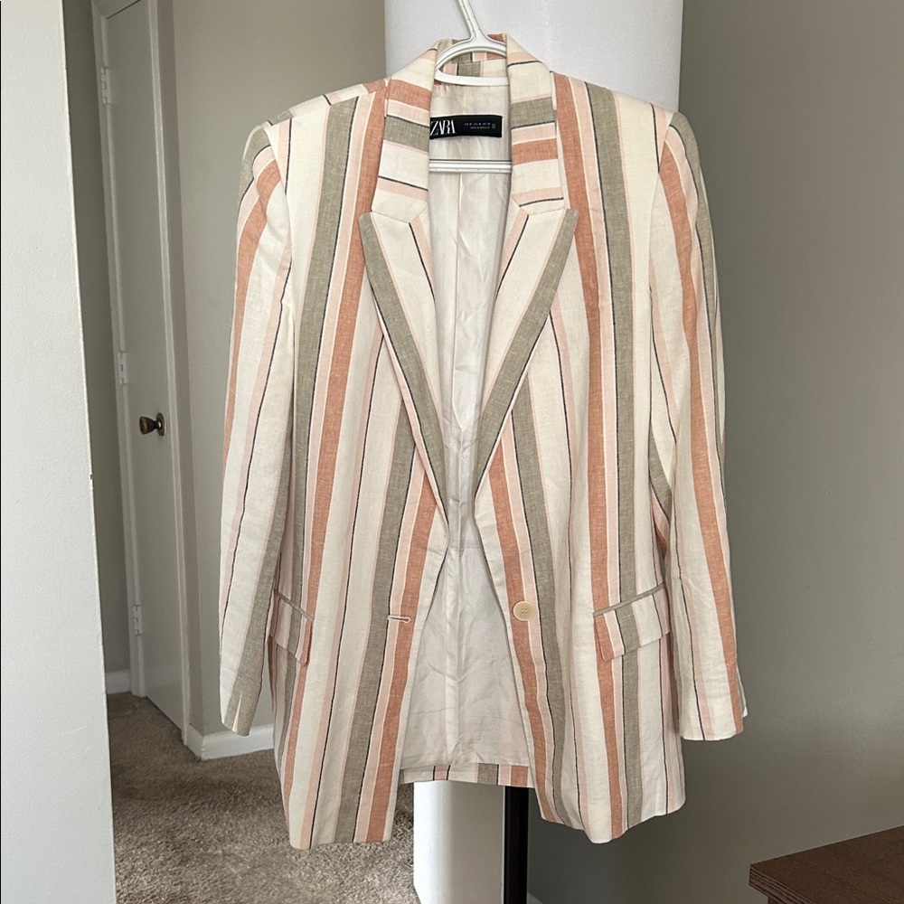 Zara Women's Multicolor Striped Blazer